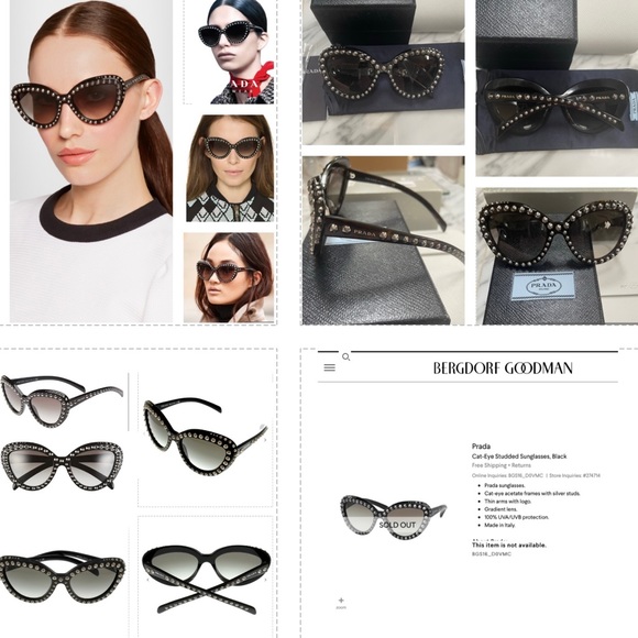 PRADA STUDDED FASHION STATEMENT ARE STUDS AND MORE STUDS ON HAVANA SUNNIES - Picture 9 of 16